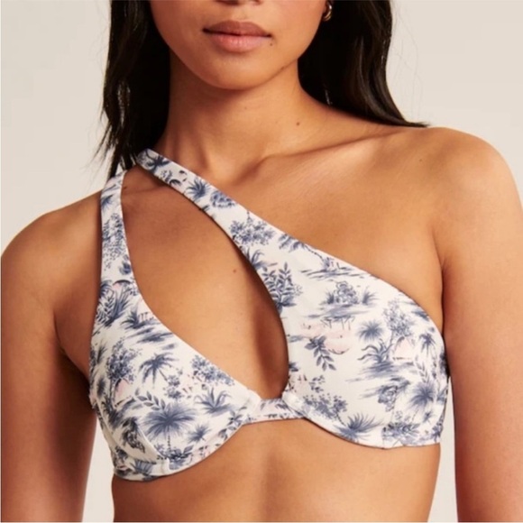 Abercrombie & Fitch Asymmetrical Underwire Bralette Bikini Top Size L - Picture 1 of 6